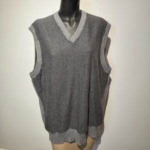 Chaps Gray V-Neck Sweater Classic Knit